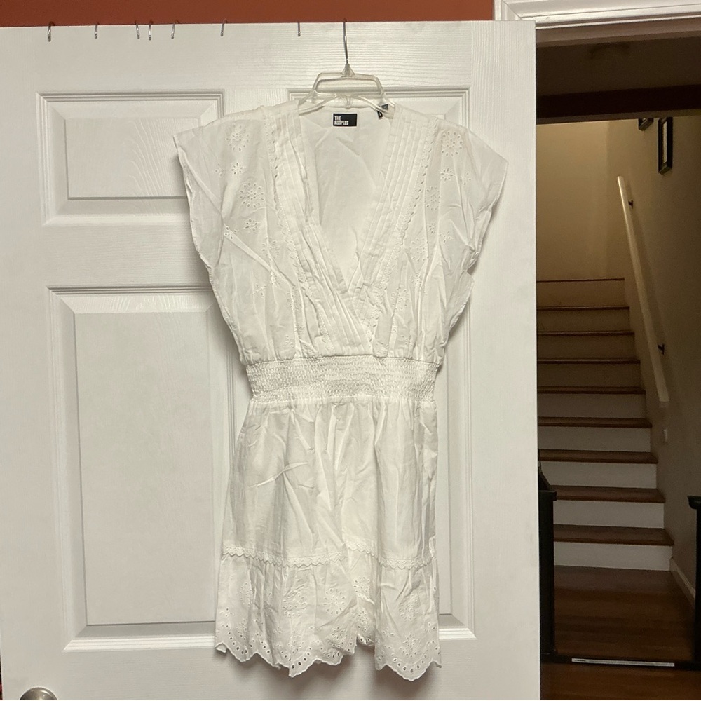 White Eyelet Mini Dress